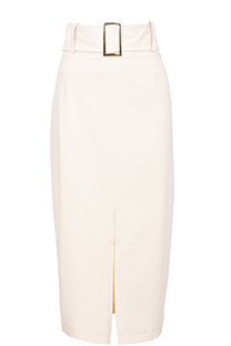 Midi suknja sa kaišem u istoj boji i šlicem Tiffany Production